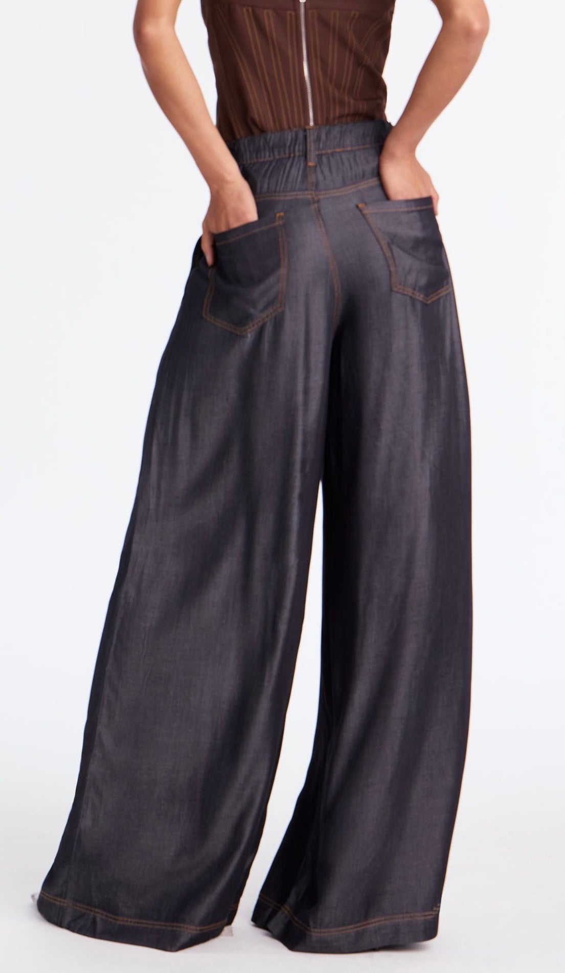 Denim Wide Leg Pants