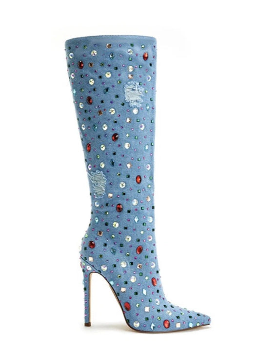 Denim and Glam Boots