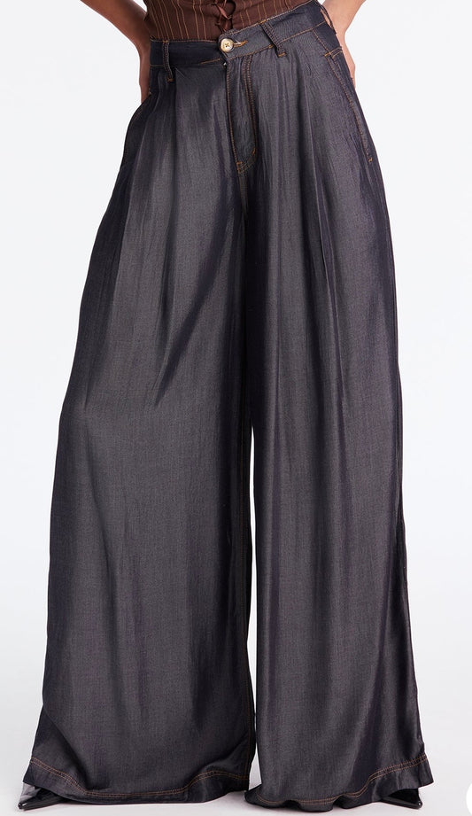 Denim Wide Leg Pants