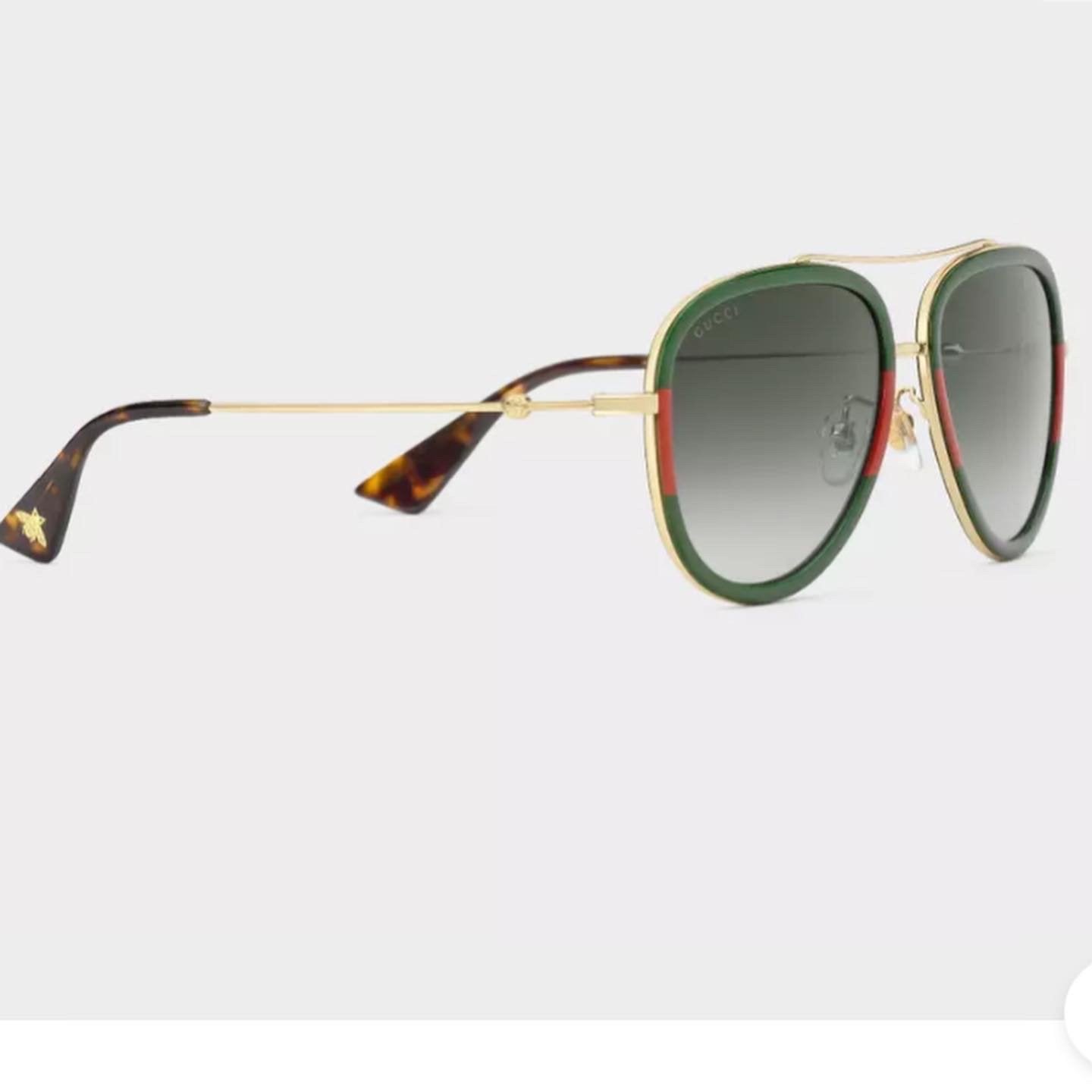 Gucci Men`s Frame Less Aviator Sunglasses W/burgundy Lenses and Web 622874  8165 - Gucci sunglasses - | Fash Brands